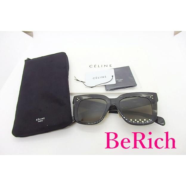 美品 セリーヌ CELINE キム サングラス CL41444 S ブラック ハバナ