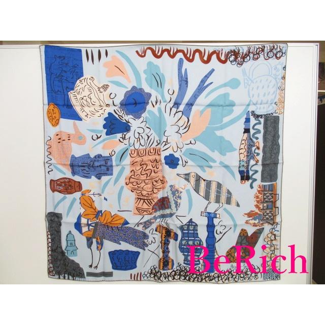 HERMES カレ90 おしゃべりな鳥たちの家 シルクスカーフ 大判