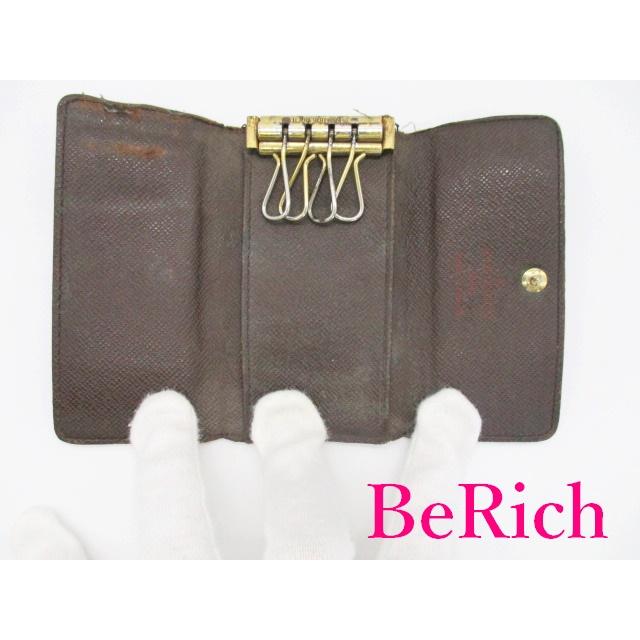 極美品 ルイヴィトン ミュルティクレ4 ダミエ エベヌ キーケース 4連 ルイヴィトン ダミエ エベヌ ミュルティクレ4 キーケース4連