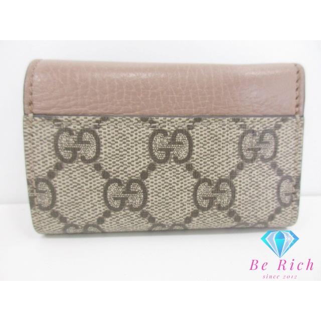 グッチ GUCCI 6連 キーケース 456118 GG スプリーム ピンク