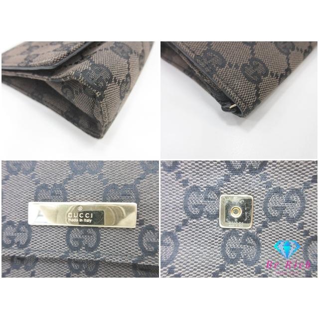 GG グッチ GUCCI ポーチ 039.1105.1705 キャンバス レザー ブラウン