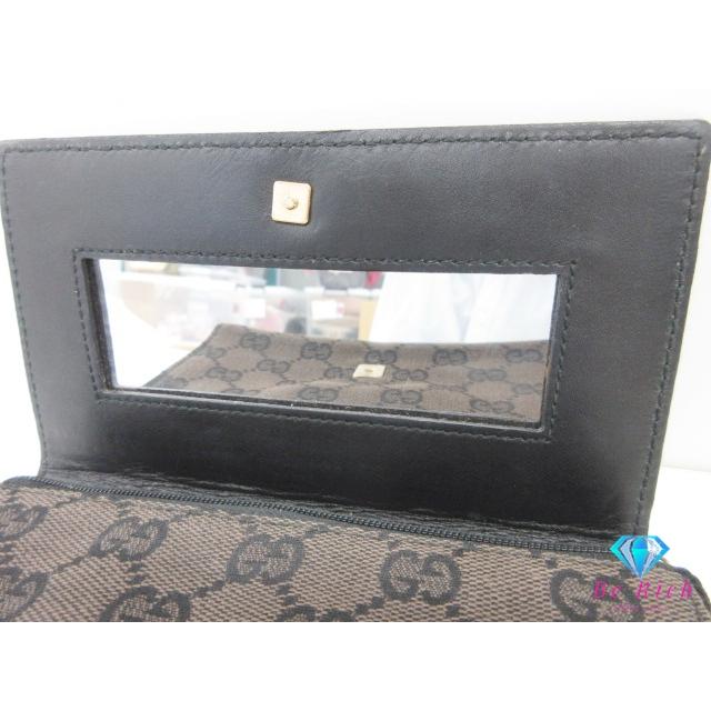 GG グッチ GUCCI ポーチ 039.1105.1705 キャンバス レザー ブラウン