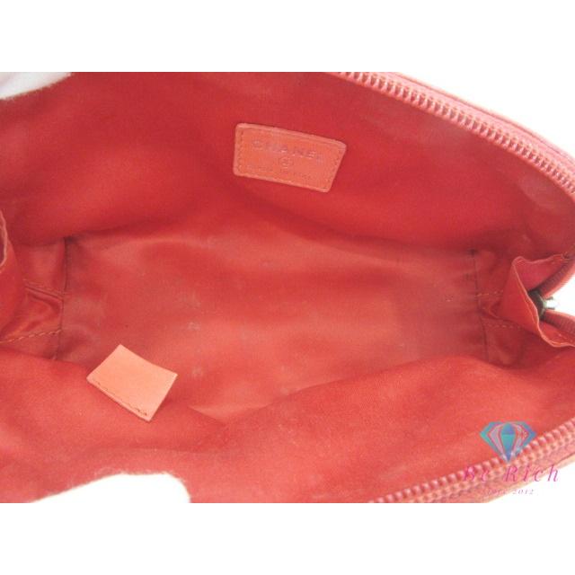 CHANEL（シャネル） カメリア コスメ ポーチ レッド 赤 レザー ココ