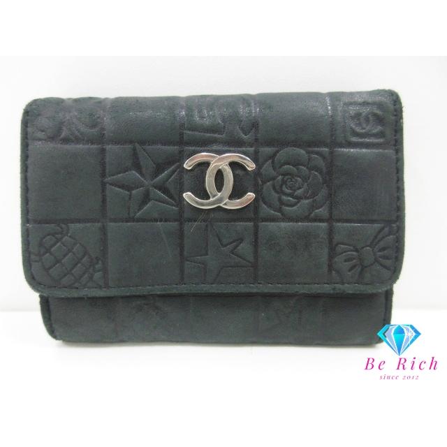 アイコン シャネル CHANEL 6連 キーケース ライン 黒 ブラック ラム