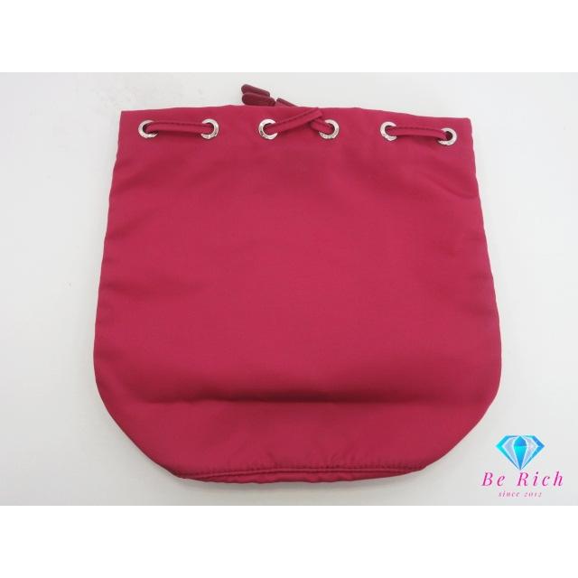 PRADA（プラダ） 美品 巾着 ポーチ 1NA369 ピンク ナイロン ロゴ 三角