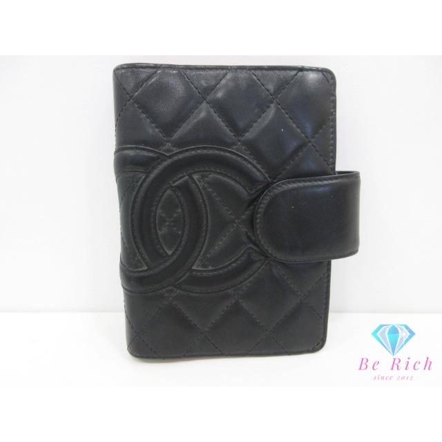 CHANEL（シャネル） カンボン 手帳 カバー ラムスキン レザー 黒