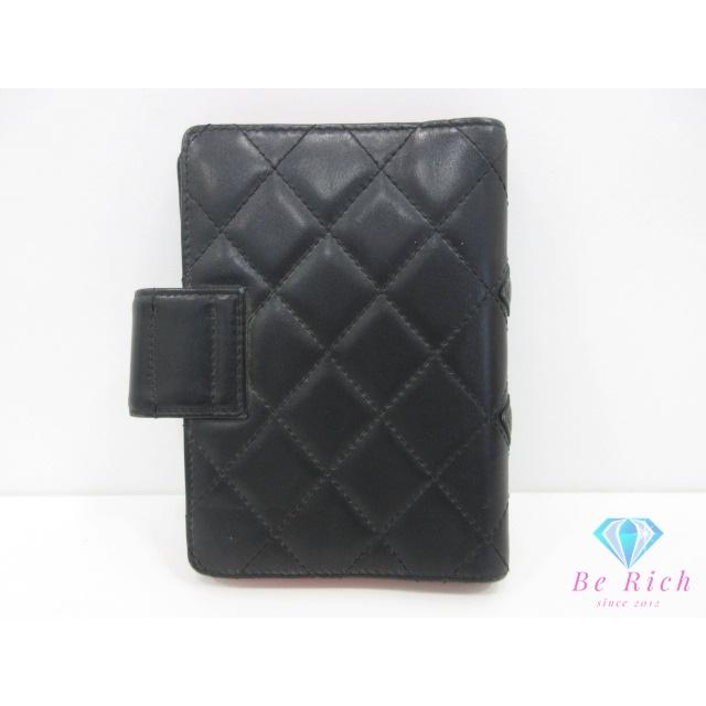 CHANEL（シャネル） カンボン 手帳 カバー ラムスキン レザー 黒