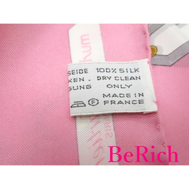 美品 カルティエ Cartier スカーフ チェーン ロゴ ピンク マルチカラー