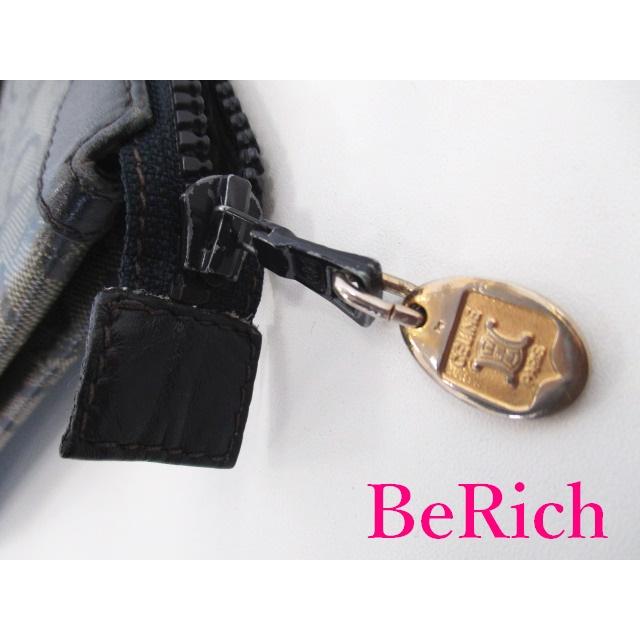 セリーヌ CELINE ポーチ ネイビー 紺 PVC レザー ロゴ アクセサリーポーチ 化粧 コスメ ファッション 小物 【中古】bh2201 | CELINE | 04