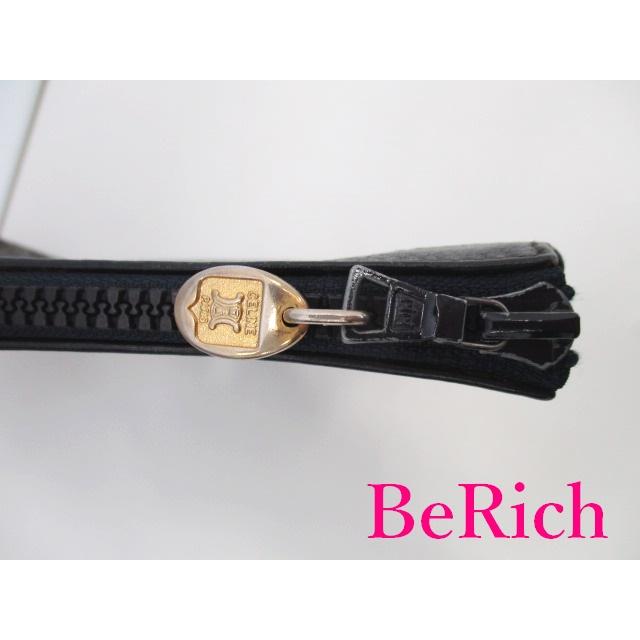 セリーヌ CELINE ポーチ ネイビー 紺 PVC レザー ロゴ アクセサリーポーチ 化粧 コスメ ファッション 小物 【中古】bh2201 | CELINE | 05