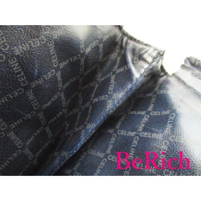 セリーヌ CELINE ポーチ ネイビー 紺 PVC レザー ロゴ アクセサリーポーチ 化粧 コスメ ファッション 小物 【中古】bh2201 | CELINE | 09