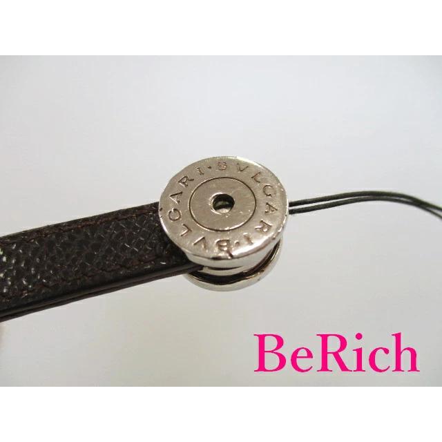 ブルガリ BVLGARI B-zero1 携帯 スマホ ストラップ ブラウン 茶 レザー