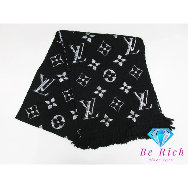 LOUIS VUITTONエシャルプロゴマニアシャインマフラーブラック