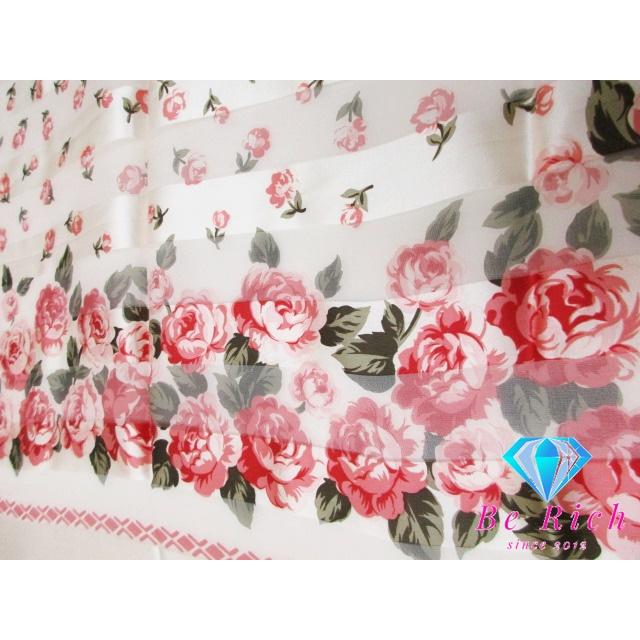 イヴサンローラン YVES SAINT LAURENT スカーフ ロゴ ピンク マルチカラー フラワー 花柄 シルク 絹 大判スカーフ 【中古】bh2376 | Yves Saint Laurent | 01