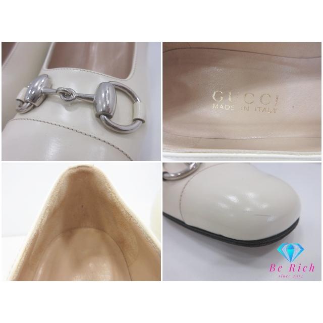 GUCCI グッチ ホースビット スクエアトゥ パンプス 36 1/2C アイボリー