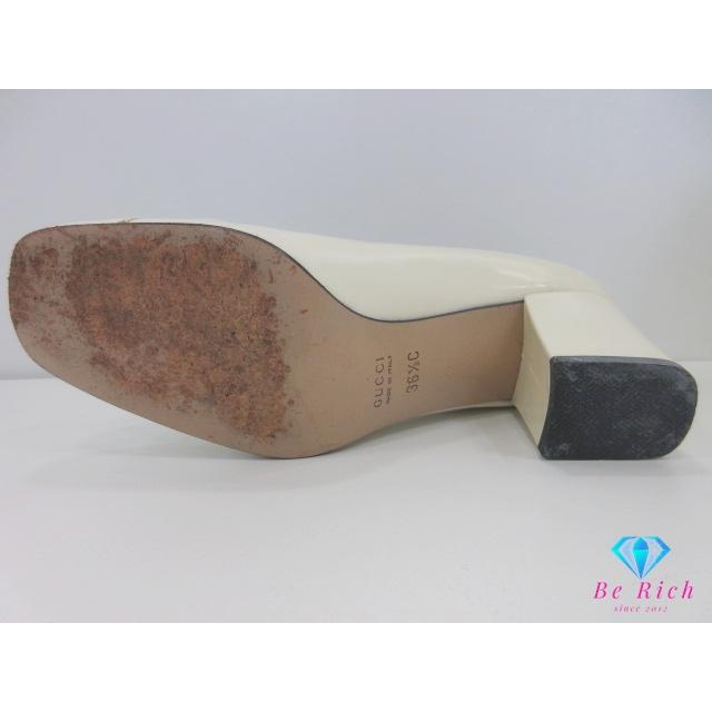 GUCCI グッチ ホースビット スクエアトゥ パンプス 36 1/2C アイボリー