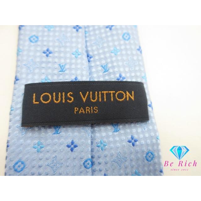 LOUIS VUITTON モノグラム&LVロゴ　水色シルクネクタイ LOUIS VUITTON（ルイ・ヴィトン） ルイ ヴィトン モノグラム 柄