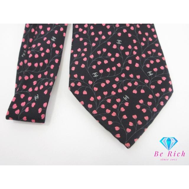 CHANEL（シャネル） ネクタイ 総柄 ココマーク ロゴ 黒 ブラック