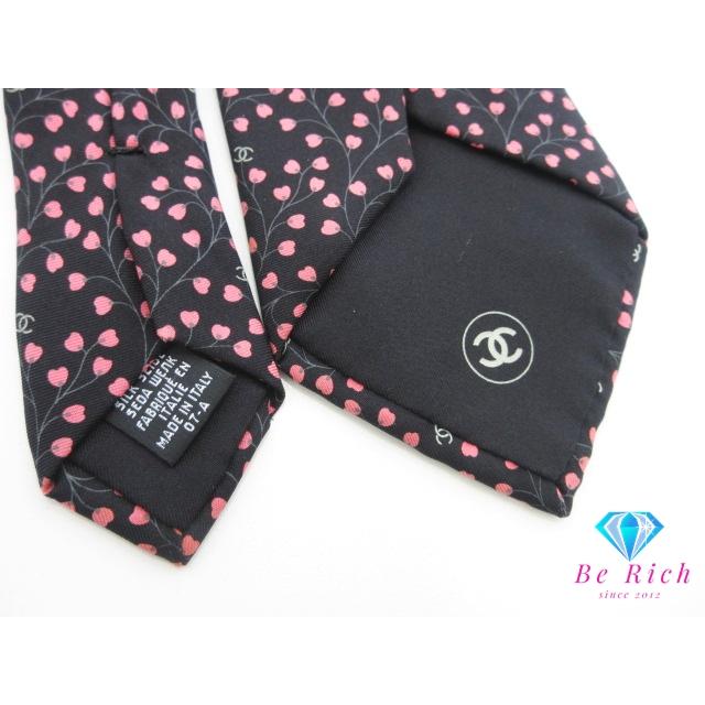 CHANEL（シャネル） ネクタイ 総柄 ココマーク ロゴ 黒 ブラック
