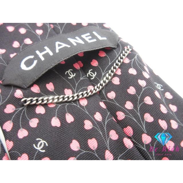 CHANEL（シャネル） ネクタイ 総柄 ココマーク ロゴ 黒 ブラック
