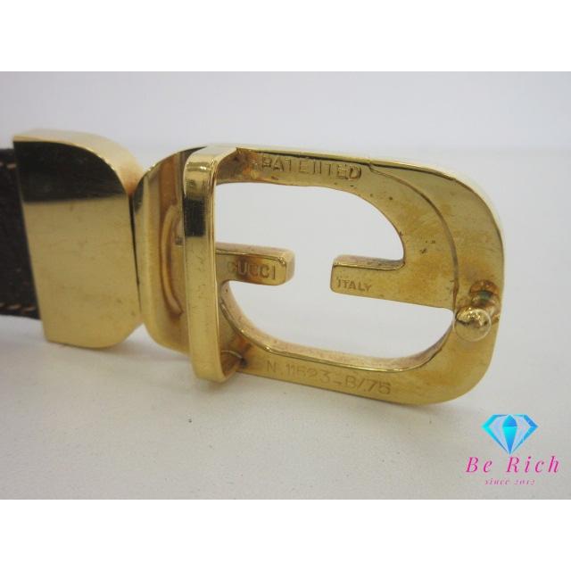 GUCCI（グッチ） メンズ ベルト 11523 GG メンズ ベルト レザー 黒