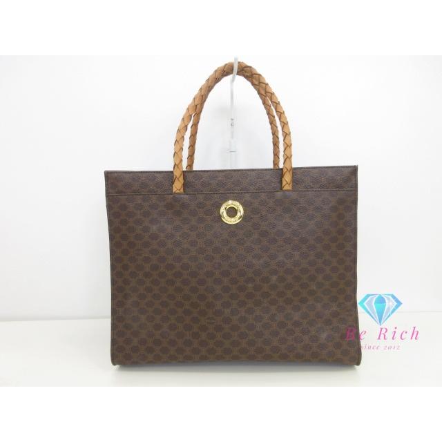 セリーヌ CELINE トートバッグ ハンドバッグ F/05 マカダム ブラウン 茶 ロゴ ブラゾン 手提げ 鞄 【中古】bk10102 | CELINE
