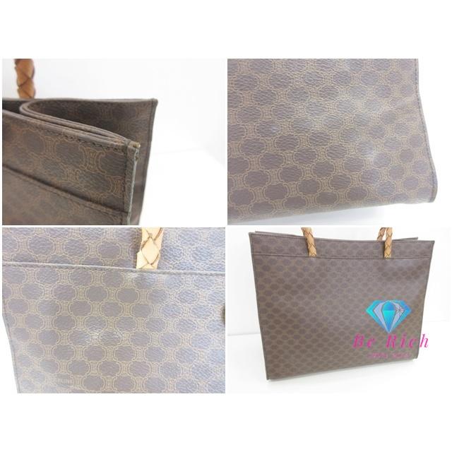 セリーヌ CELINE トートバッグ ハンドバッグ F/05 マカダム ブラウン 茶 ロゴ ブラゾン 手提げ 鞄 【中古】bk10102 | CELINE | 04