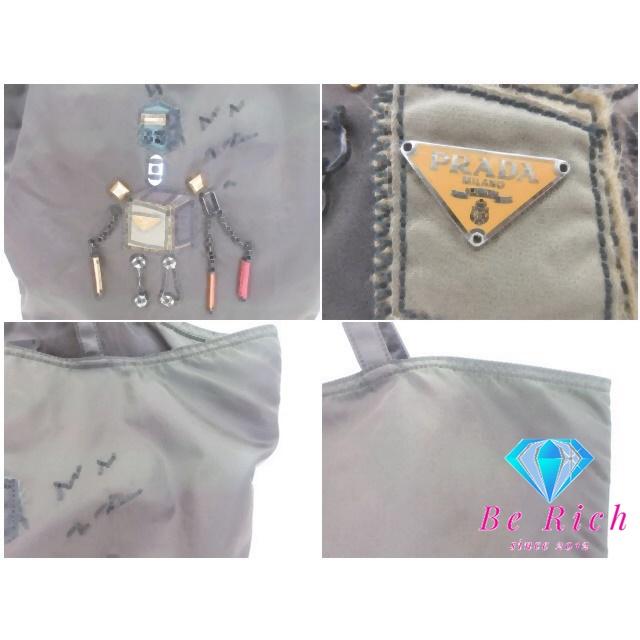 プラダ PRADA トートバッグ ポコノ ロボット ブラック 黒 ナイロン ロゴ ハンドバッグ ショルダーバッグ 鞄 レディース【中古】 bk10120_5