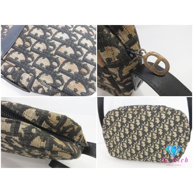 クリスチャン ディオール Christian Dior ショルダーバッグ ポシェット トロッター 黒 キャンバス レザー 鞄 オールド【中古】bk10128 | Christian Dior | 04