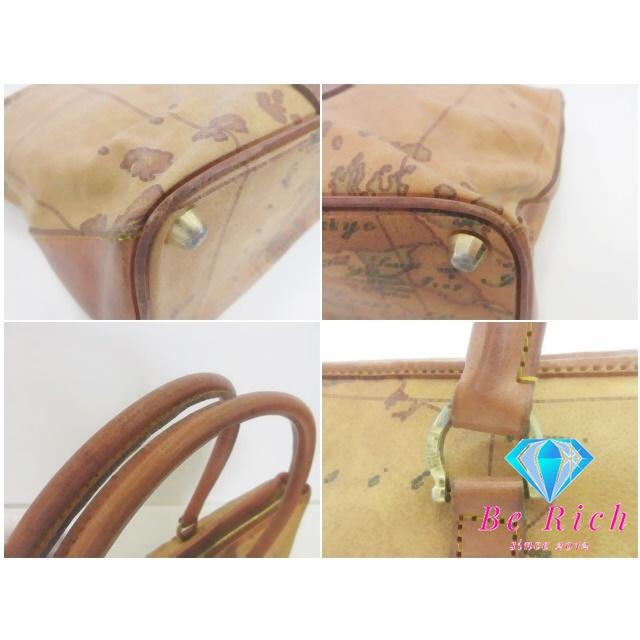 プリマ クラッセ PRIMA CLASSE トート バッグ ジオ クラシック 地図柄 ナチュラル キャメル ロゴ ショルダーバッグ 鞄 【中古】 bk10167