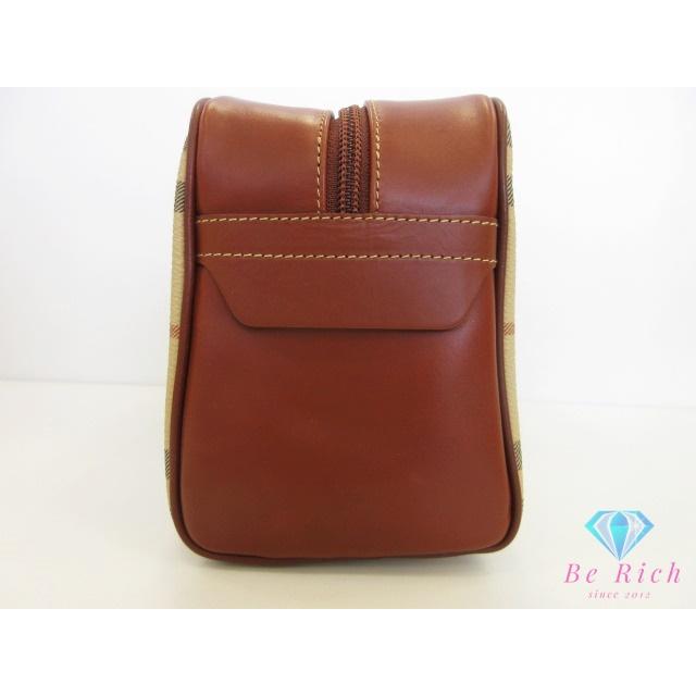 バーバリー BURBERRY クラッチバッグ ポーチ ノバ チェック ベージュ チェック PVC レザー ロゴ コスメ セカンドバッグ 【中古】 bk10174 | BURBERRY | 01
