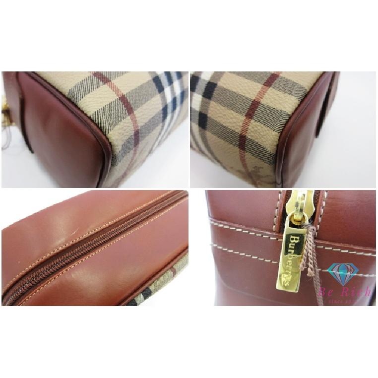 バーバリー BURBERRY クラッチバッグ ポーチ ノバ チェック ベージュ チェック PVC レザー ロゴ コスメ セカンドバッグ 【中古】 bk10174 | BURBERRY | 03