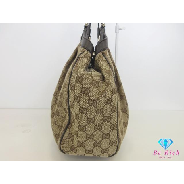 GUCCI（グッチ） トートバッグ 388919 GG キャンバス レザー 茶