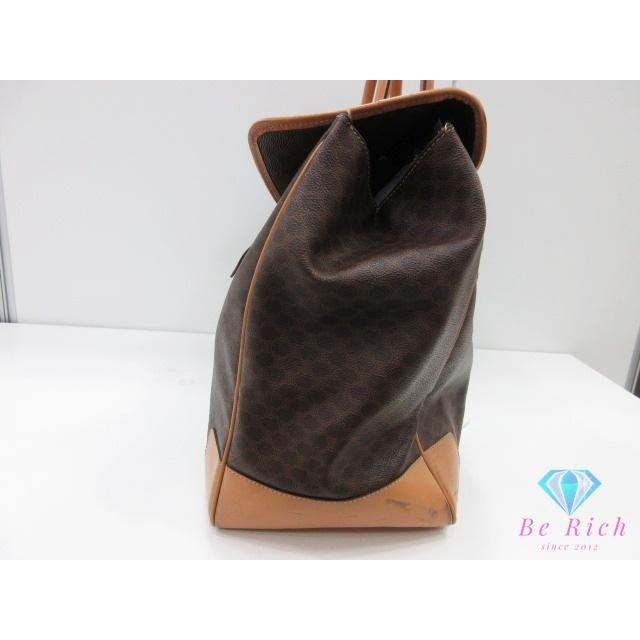 CELINE（セリーヌ） ボストンバッグ マカダム ブラウン 茶 PVC レザー