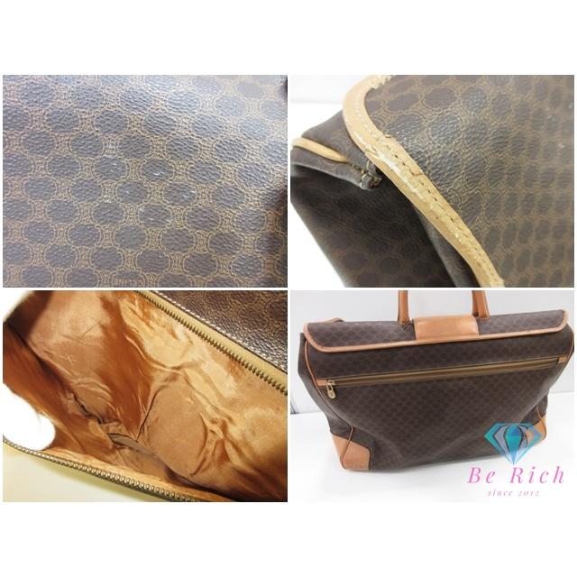 CELINE（セリーヌ） ボストンバッグ マカダム ブラウン 茶 PVC レザー