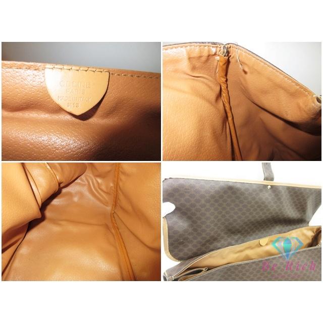 CELINE（セリーヌ） ボストンバッグ マカダム ブラウン 茶 PVC レザー