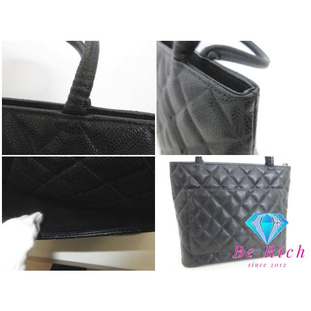 シャネル CHANEL マトラッセ 復刻トート A01804 トートバッグ ブラック キャビアスキン レザー ゴールド 金具【中古】【送料無料】bk10464の画像