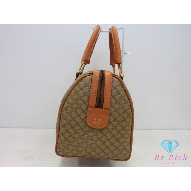 CELINE（セリーヌ） ミニ ボストンバッグ マカダム ベージュ ブラウン