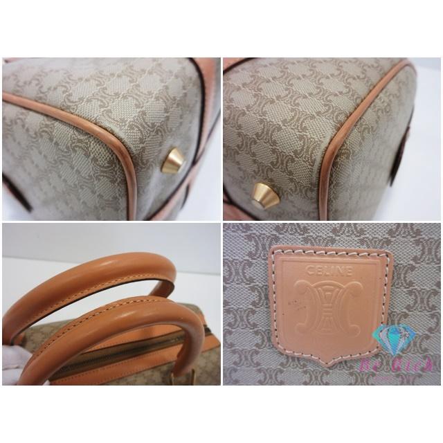 CELINE（セリーヌ） ミニ ボストンバッグ マカダム ベージュ ブラウン