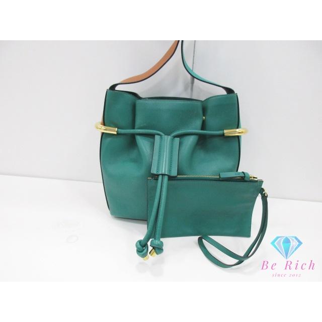 Chloe（クロエ） エマ ショルダーバッグ 緑 グリーン レザー ロゴ 巾着 