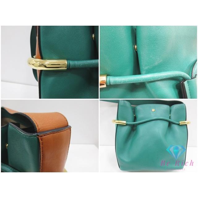 Chloe（クロエ） エマ ショルダーバッグ 緑 グリーン レザー ロゴ 巾着 