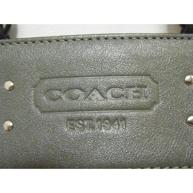 コーチ COACH スタッズド トートバッグ シグネチャー グレー F15240 【中古】 bk1164｜be-rich0112｜02