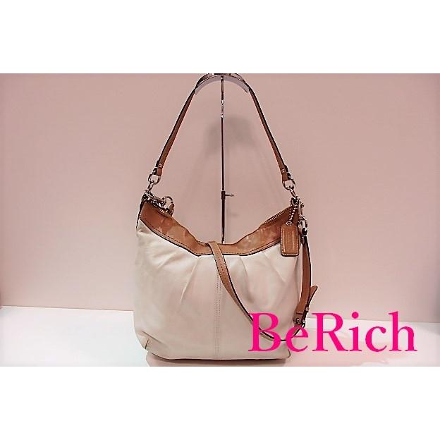 コーチ COACH 2way ショルダーバッグ F13764 ソーホー プリーテッド レザー コンバーチブル ホワイト キャメル  プリーツ【中古】bk4489 :bk4489:ビーリッチヤフー店 - 通販 - Yahoo!ショッピング