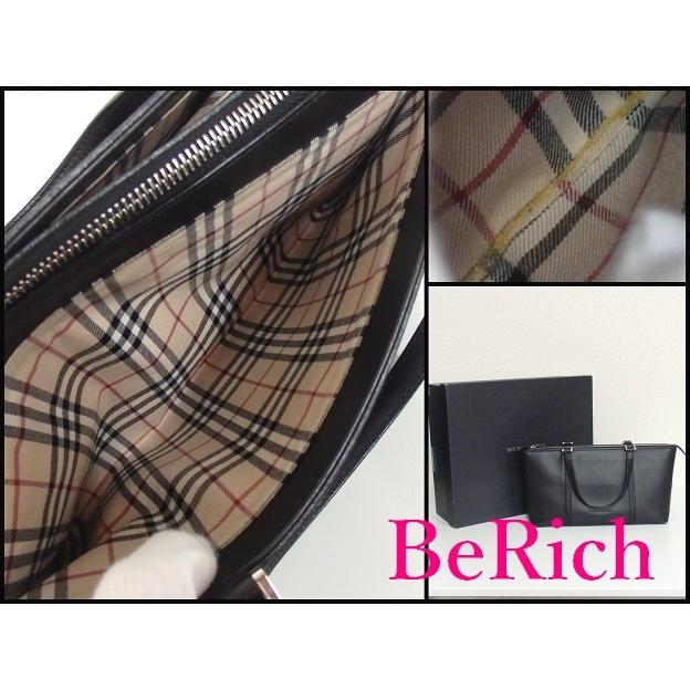 BURBERRY バーバリー ハンドバッグ 黒 ブラック レザー チェック BURBERRY バーバリー ハンドバッグ 黒 ブラック レザー チェック