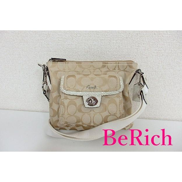 COACH コーチ ショルダーバッグ シグネチャー ベージュ 白 ホワイト 