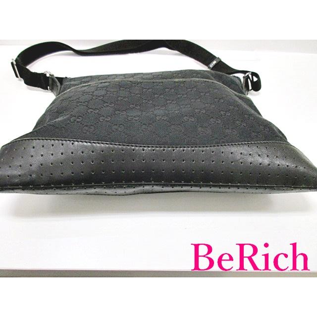 グッチ GUCCI ショルダーバッグ 145856 GG 黒 ブラック キャンバス レザー ロゴ 肩掛け 斜め掛け 鞄  【中古】 bk6787｜be-rich0112｜03