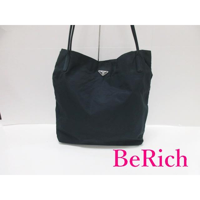 PRADA プラダ トートバッグ ブラック 黒 ナイロン レザー ロゴ ポコノ 