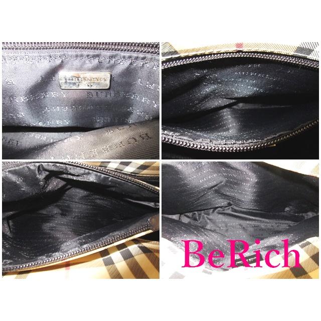 バーバリー BURBERRY ハンドバッグ トートバッグ ブラウン 茶 チェック キャンバス レザー ロゴ 鞄 【中古】 bk7368_6