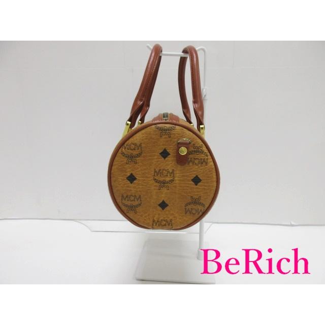 MCM エムシーエム 2way ミニ ボストンバッグ ハンドバッグ 茶 キャメル 