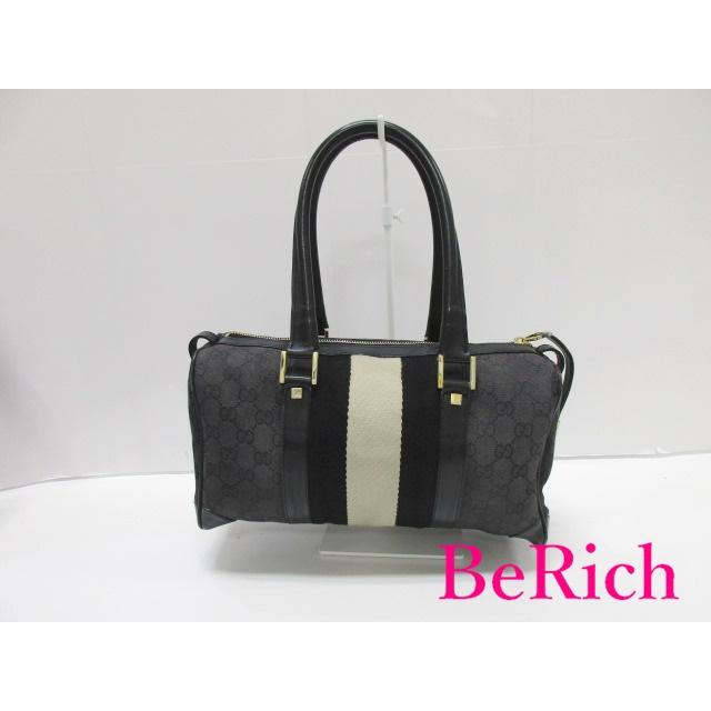 GUCCI グッチ ミニ ボストンバッグ 0010851 黒 白 ブラック ホワイト 